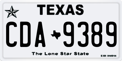TX license plate CDA9389