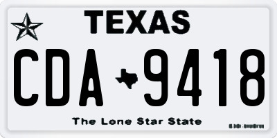 TX license plate CDA9418