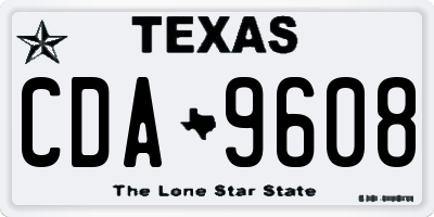 TX license plate CDA9608