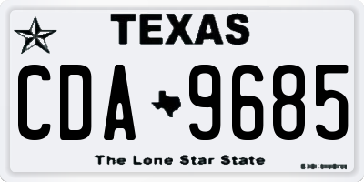 TX license plate CDA9685