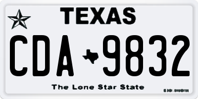 TX license plate CDA9832