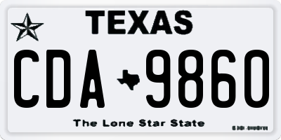 TX license plate CDA9860