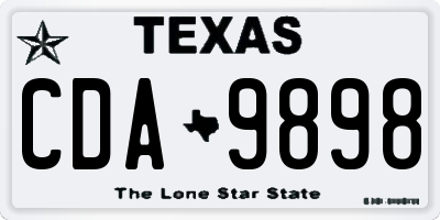 TX license plate CDA9898