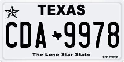 TX license plate CDA9978