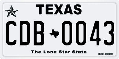 TX license plate CDB0043