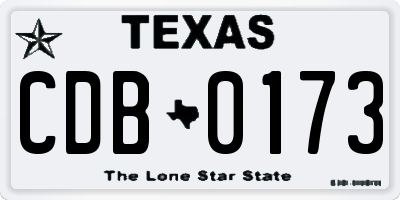 TX license plate CDB0173