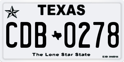 TX license plate CDB0278