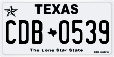 TX license plate CDB0539