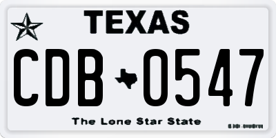 TX license plate CDB0547