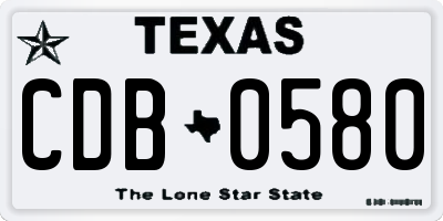 TX license plate CDB0580