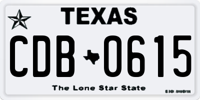 TX license plate CDB0615