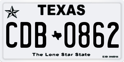 TX license plate CDB0862