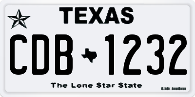 TX license plate CDB1232