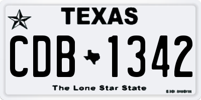 TX license plate CDB1342