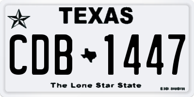 TX license plate CDB1447