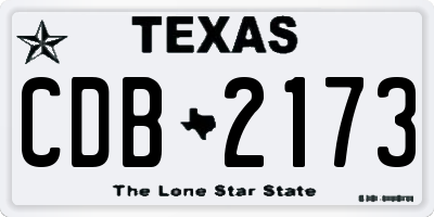 TX license plate CDB2173