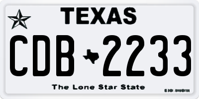 TX license plate CDB2233