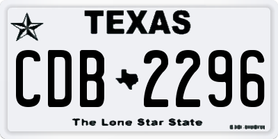 TX license plate CDB2296