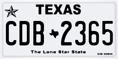 TX license plate CDB2365