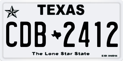 TX license plate CDB2412
