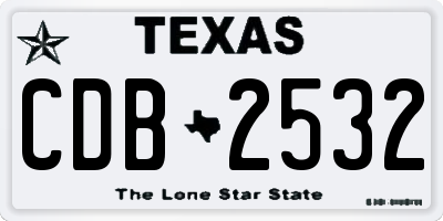 TX license plate CDB2532