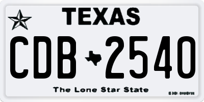 TX license plate CDB2540