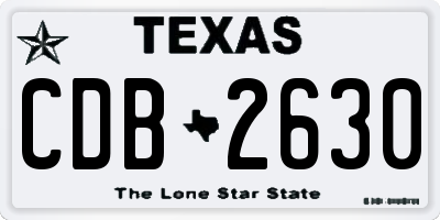 TX license plate CDB2630