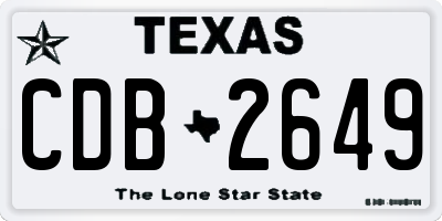 TX license plate CDB2649