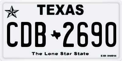 TX license plate CDB2690