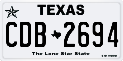 TX license plate CDB2694