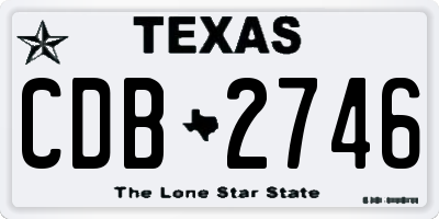 TX license plate CDB2746