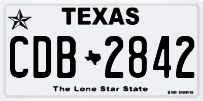 TX license plate CDB2842