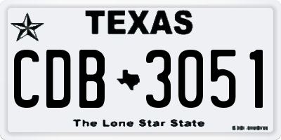 TX license plate CDB3051