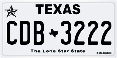 TX license plate CDB3222