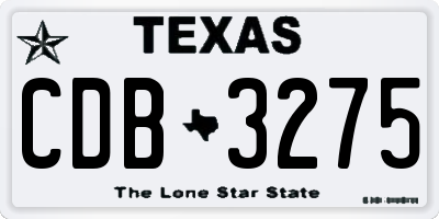 TX license plate CDB3275