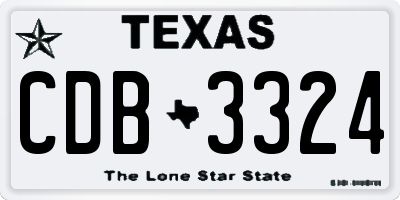 TX license plate CDB3324