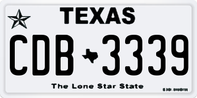 TX license plate CDB3339