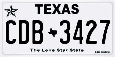TX license plate CDB3427
