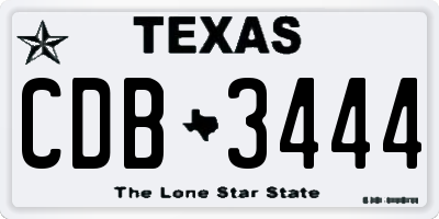 TX license plate CDB3444