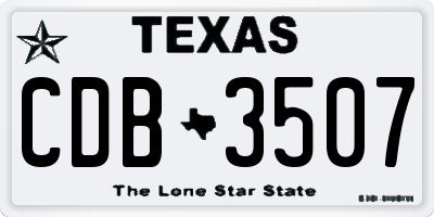 TX license plate CDB3507