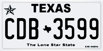 TX license plate CDB3599