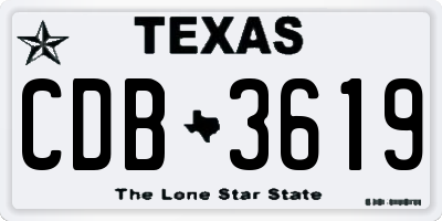 TX license plate CDB3619