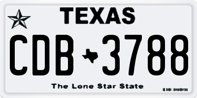 TX license plate CDB3788