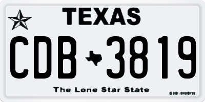 TX license plate CDB3819