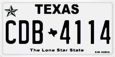 TX license plate CDB4114
