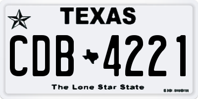 TX license plate CDB4221
