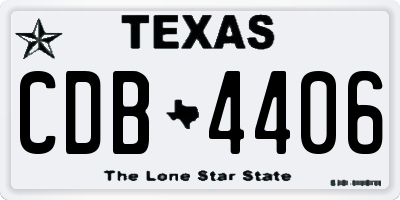 TX license plate CDB4406