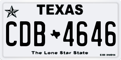 TX license plate CDB4646