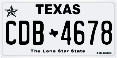 TX license plate CDB4678