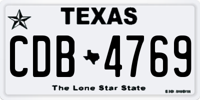 TX license plate CDB4769